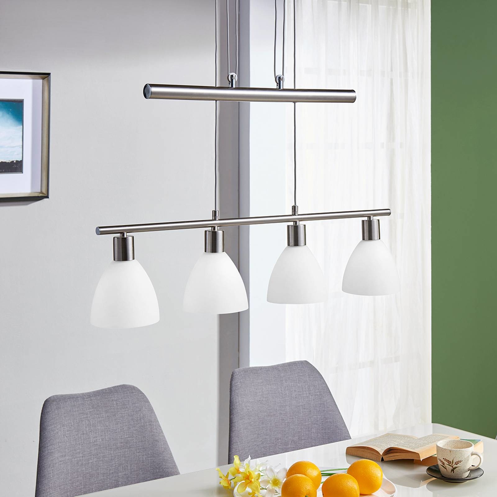 Lindby Moderne hanglamp staal - Simeon