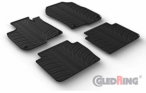 Gledring 0741 zestaw mat gumowych Honda CR-V 9/2018-(profil T 4-częściowy + klipsy montażowe), czarne