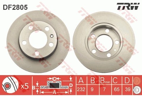TRW Tarcza hamulcowa DF2805