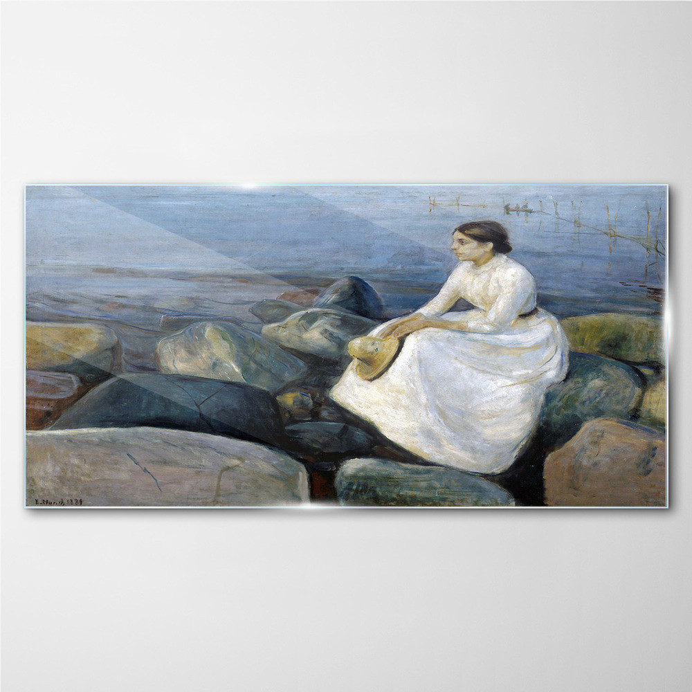 PL Coloray Obraz na Szkle Lato noc plaża Edvard Munch 100x50cm