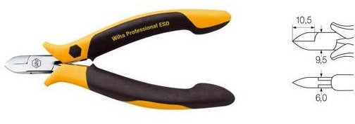 Wiha Szczypce boczne Wiha 26826 115 mm DIN ISO 9654 64 HRC stal węglowa Professional ESD Z 43 1 04