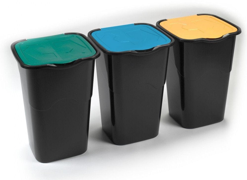 Heidrun Zestaw koszy na śmieci 50 l 3x 50 l czarne