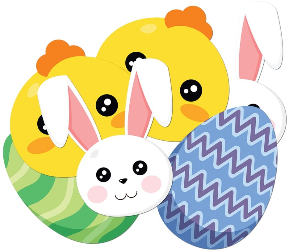 Congee.pl Dekoracja papierowa zajączek  kurczaczek i pisanki - 6 szt CUT-WIE1