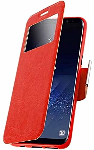 Samsung iPOMCASE Coque Protection Pochette pour Galaxy S8 Plus, Rouge S8.PLUS.ROUGE