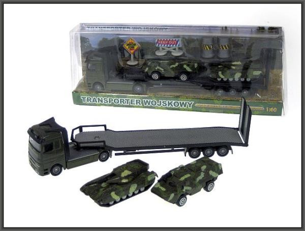 Hipo Transporter wojskowy + 2 pojazdy pod kloszem 540104