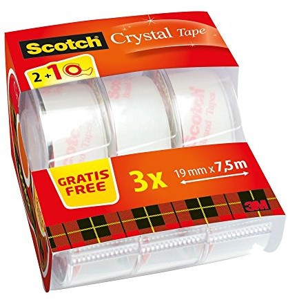 Scotch 8  1975 °C3 jednorazowy dozowniki ręczne Magic Caddy Pack, 7.5 m X 19 MM, przezroczysty/zielony, przezroczysty/czerwony 6-1975C