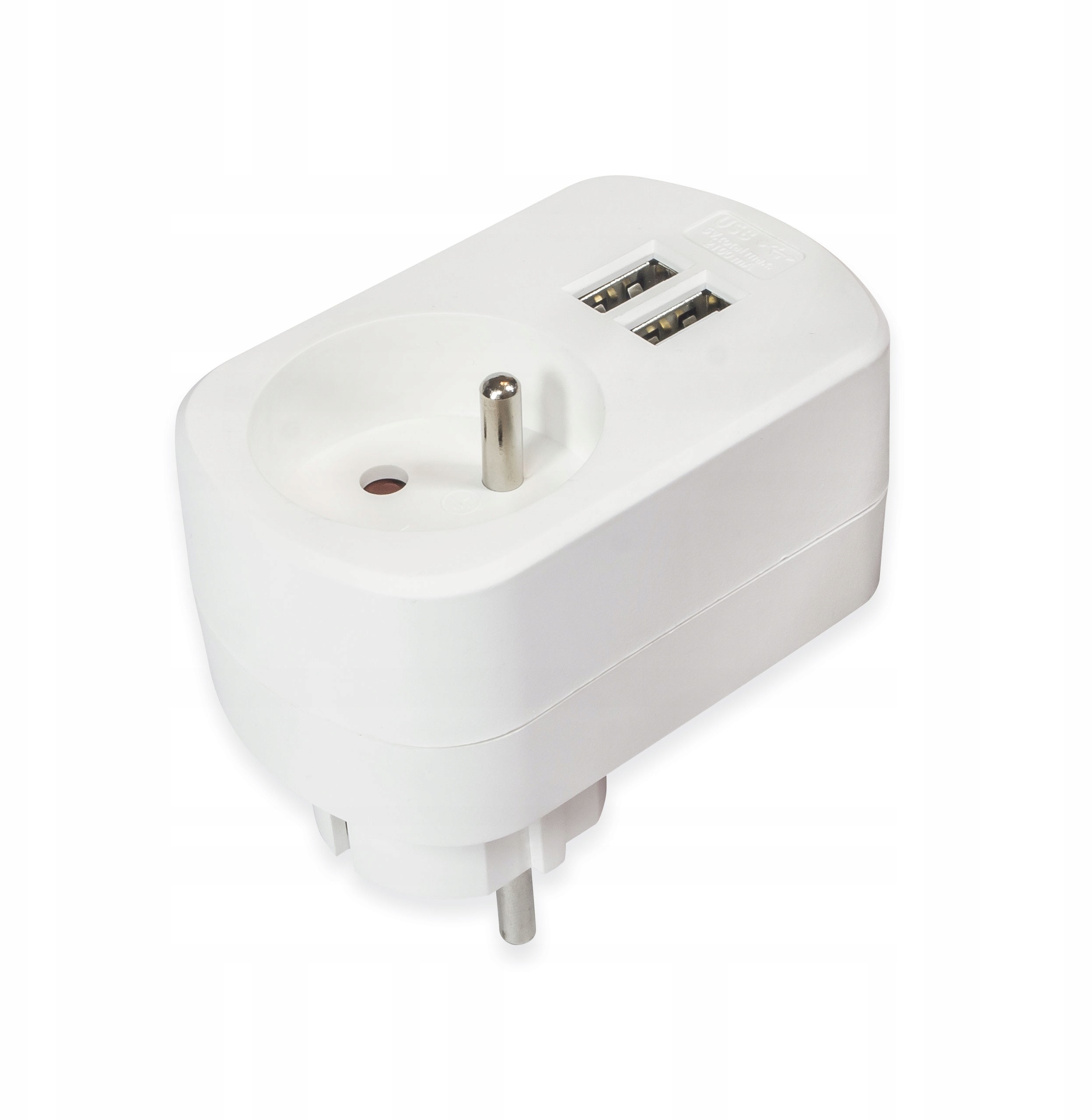 Adapter Sieciowy Ładowarka Gniazdo 2x Usb Ledlumen