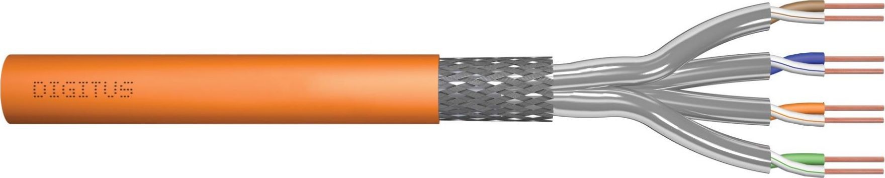 Digitus Kabel teleinformatyczny instalacyjny kat.7 S/FTP Dca drut AWG 23/1 LSOH 50m pomarańczowy ofoliowany DK-1743-VH-05