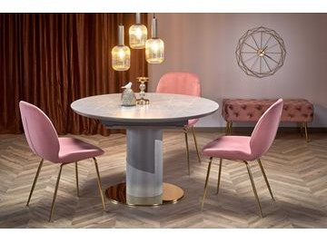 Halmar Stół MUSCAT 120x120-160cm Popielaty marmur V-CH-MUSCAT-ST