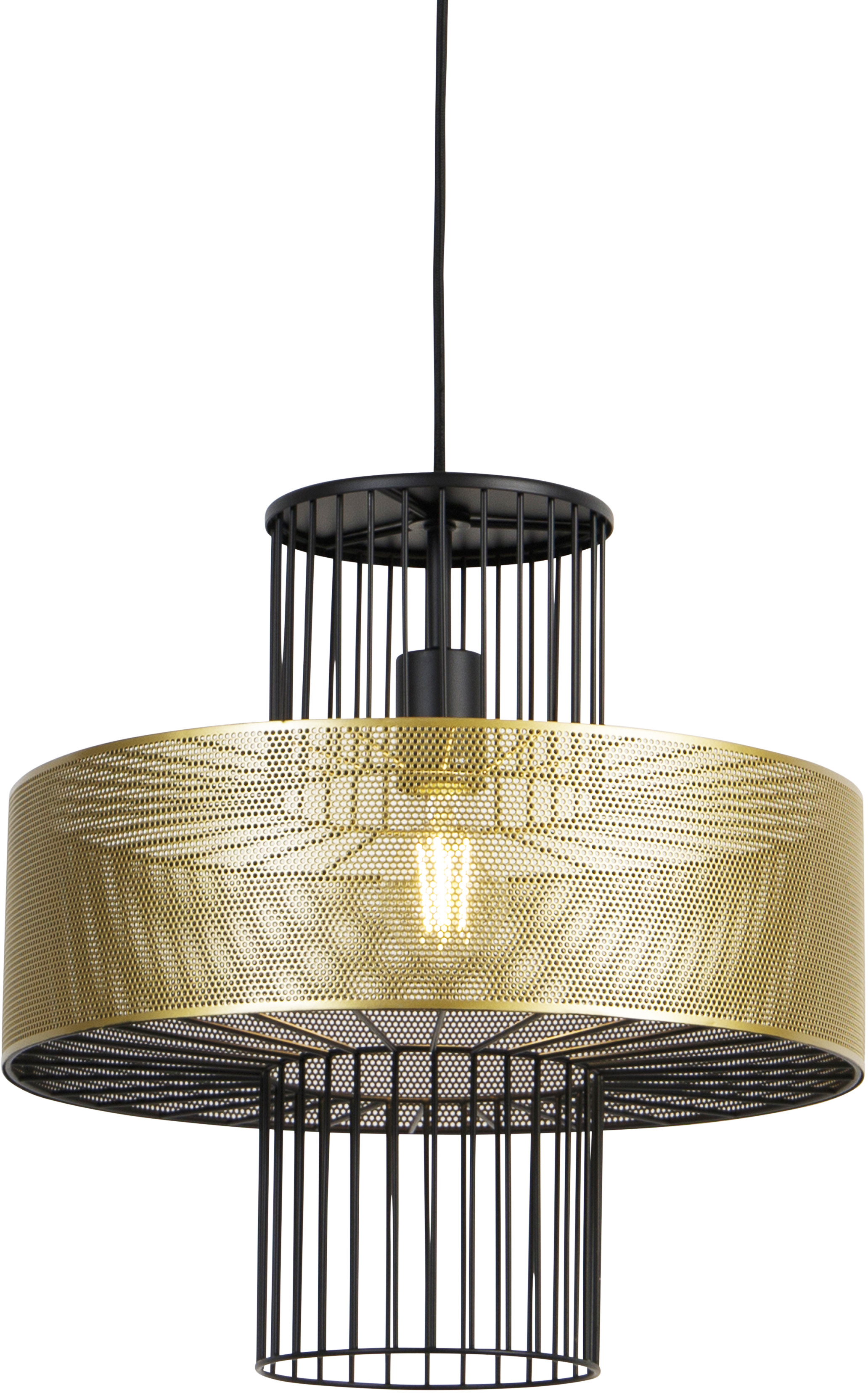 QAZQA Designerska lampa wisząca złota z czarnym 40cm - Tess