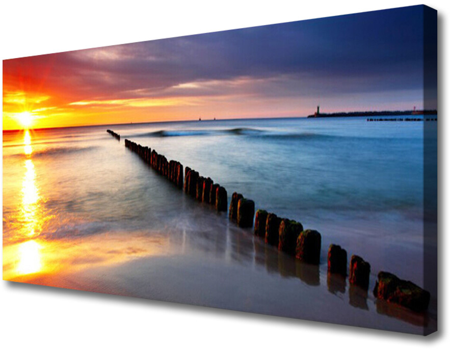 PL Tulup Obraz Canvas Morze Słońce Krajobraz 140x70cm
