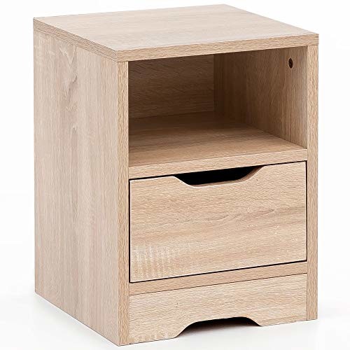 Wohnling szafka nocna 31 x 43 x 31 cm, 1 szuflada i półka | szafka nocna z miejscem do przechowywania | stolik nocny prosty nowoczesny | szafka nocna mała | komoda na łóżko sypialnia