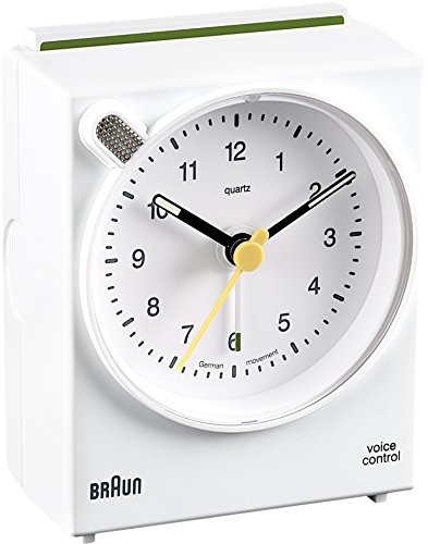 Braun Brązowy budzik kwarcowy analogowy, biały bnc004whwh BNC004