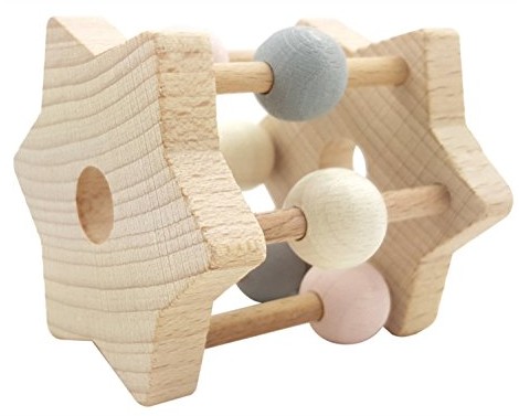 Hess-Spielzeug Hess 11001  gwiazda drewniana zabawka, grzechotka z drewna, nature Rosa