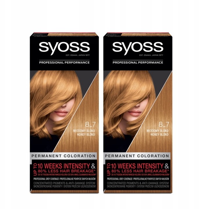 Syoss Farba do włosów 8-7 Miodowy Blond x2