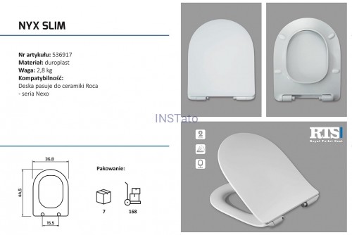Hamberger Deska NYX SLIM do ROCA seria Nexo NYX SLIM SC