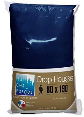 Nuit des Vosges Nuit wogezy 2237313 cotoval prześcieradło z gumką Uni bawełna granatowy 80x190 cm 2237313
