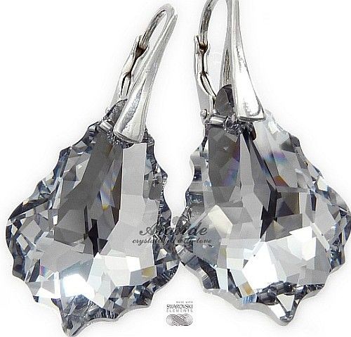 Swarovski piękne kolczyki BAROQUE COMET SREBRO