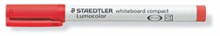 Staedtler 341  2 Lumo Whiteboard Marker Compact końcówka okrągła, barwa około 1  2 MM, 10 sztuk w kartonie etui, czerwony 4007817341421
