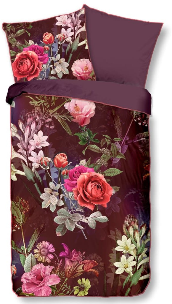 Muller Textiles Descanso Zestaw pościeli SIMONE, 155x220 cm, bordowy