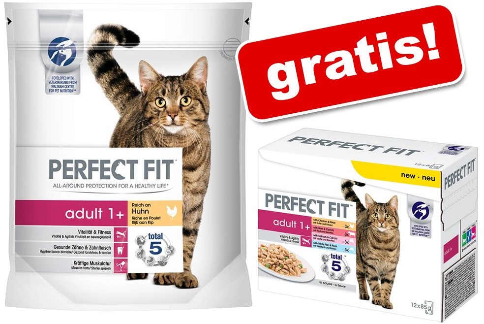 Perfect Fit 5 x 1,4 kg + Pakiet mieszany 12 x 85 g gratis! Sensitive 1+ z indykiem 1,4 kg