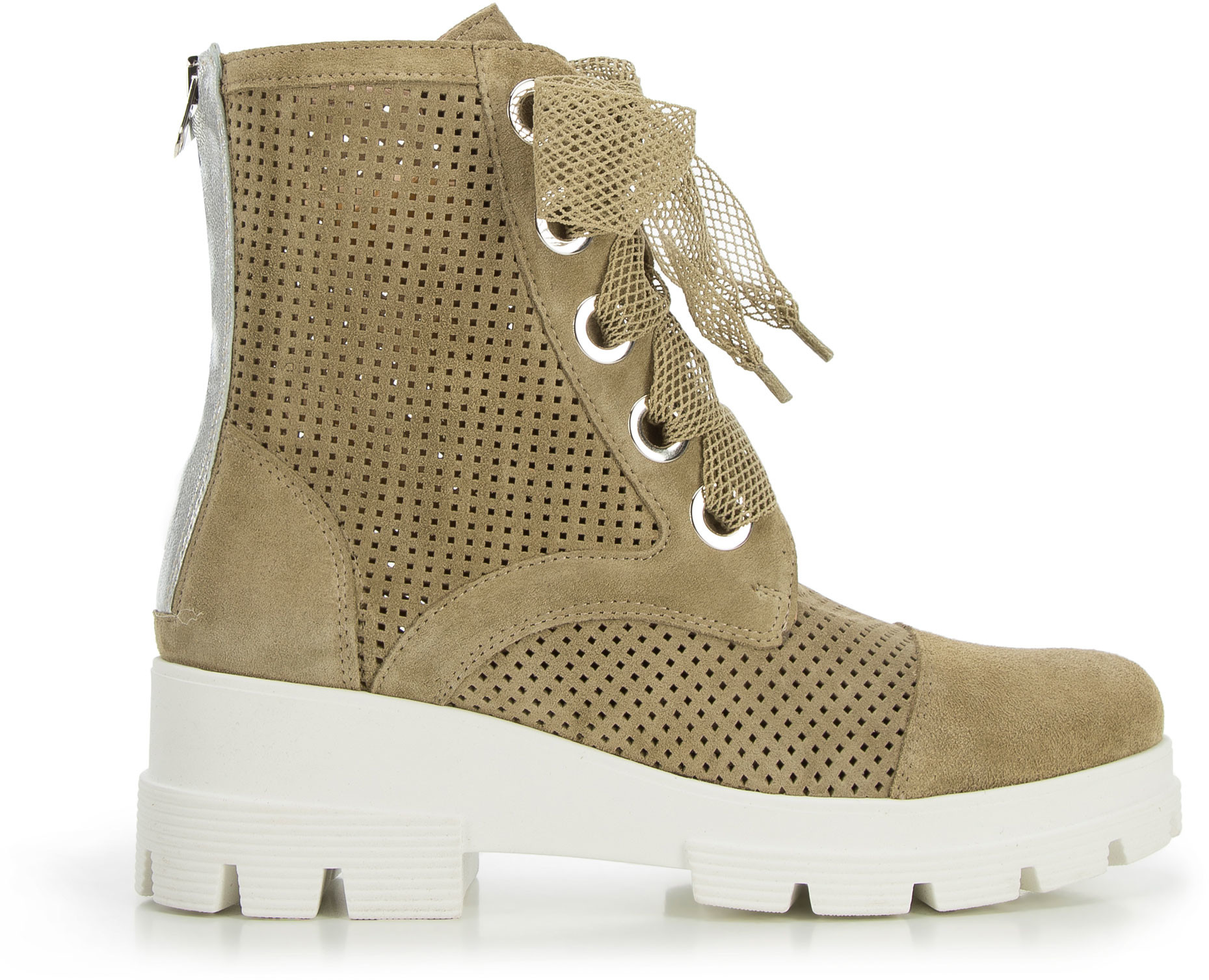 Wittchen Damskie trapery z ażurowego zamszu 94-D-812-Z