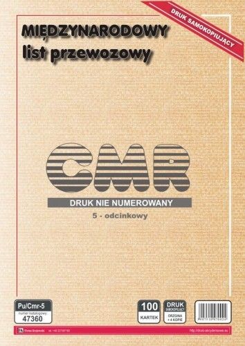 Firma krajewski Międzynarodowy list przewozowy CMR Pu/Cmr