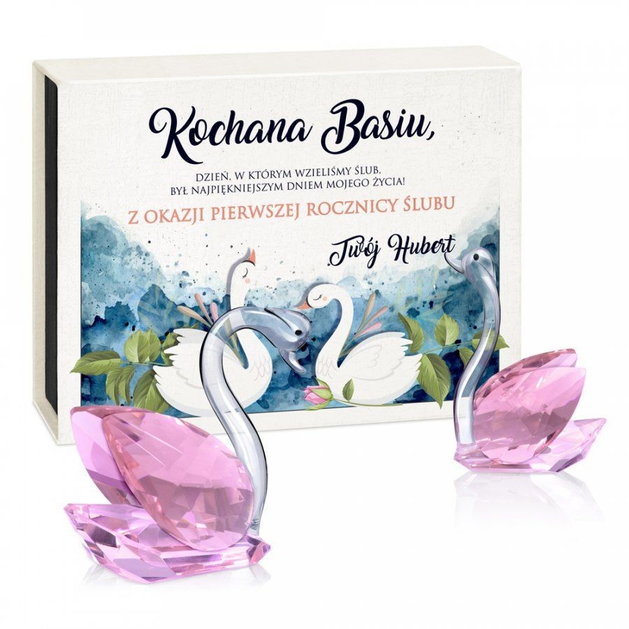 Murrano Kryształowe Łabędzie dla Niej na Rocznicę Ślubu KRSZ-LB-009