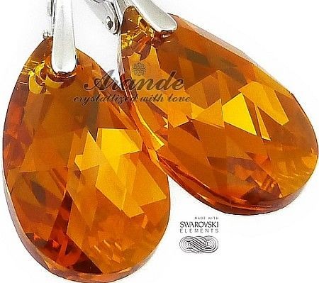 Swarovski Jedyne Piękne Kolczyki Topaz Srebro