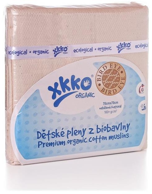 Kikko Xkko Pieluszki mulinowe z bawełny organicznej 70x70 cm BIRD EYE Natural XKKO 5 szt. 3376-uniw