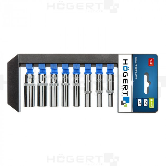 Hogert Zestaw nasadek długich 1/4