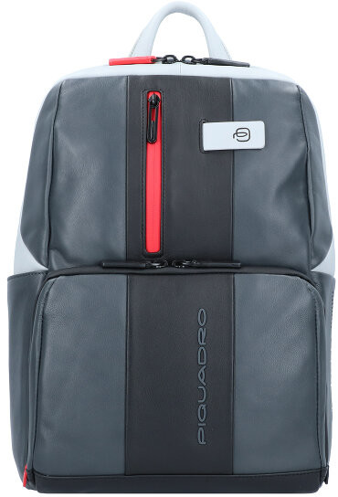 Piquadro Urban Business Plecak skórzana 39 cm przegroda na laptopa grey black CA3214UB00-GRN