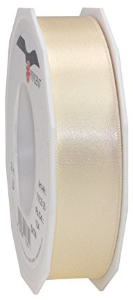 Unbekannt Present taśma do pakowania prezentów, poliester, kremowa, 25 m x 25 mm 7182525-035