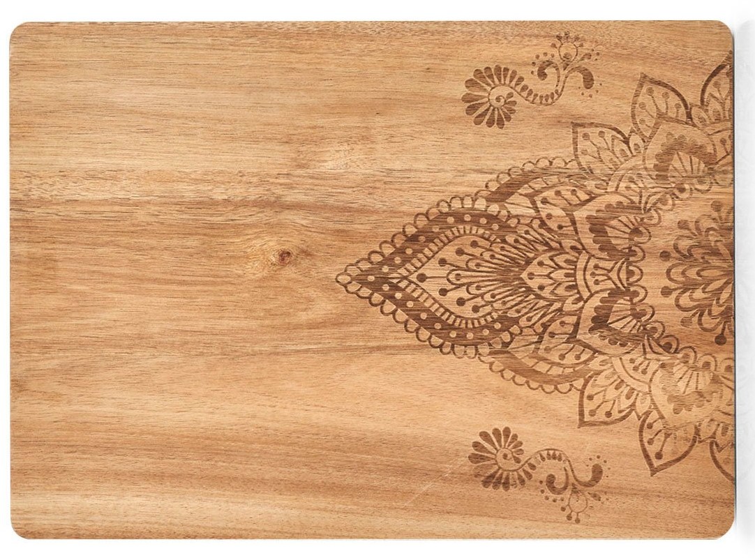ZELLER Deska kuchenna z nadrukiem 40 x 29 cm drewno akacjowe ZELLER 25566z