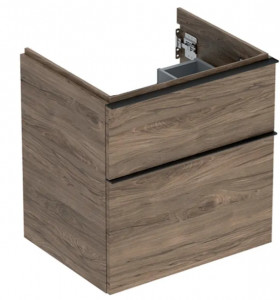 GEBERIT GEBERIT 502.303.JR.1 Szafka pod umywalkę iCon z dwoma szufladami 59,2 cm x 61,5 cm x 47,6 cm orzech hickory melaminowa struktura drewna lava matowy