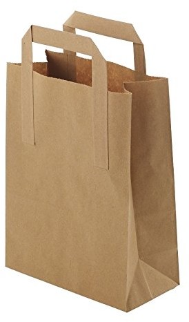 GREENBOX GREENBOX Ekologiczne papierowe torebki do noszenia, duże, papierowe torebki na prezenty, biodegradowalne, kompostowalne, 25 brązowych torebek papierowych 32 x 12 x 40 cm