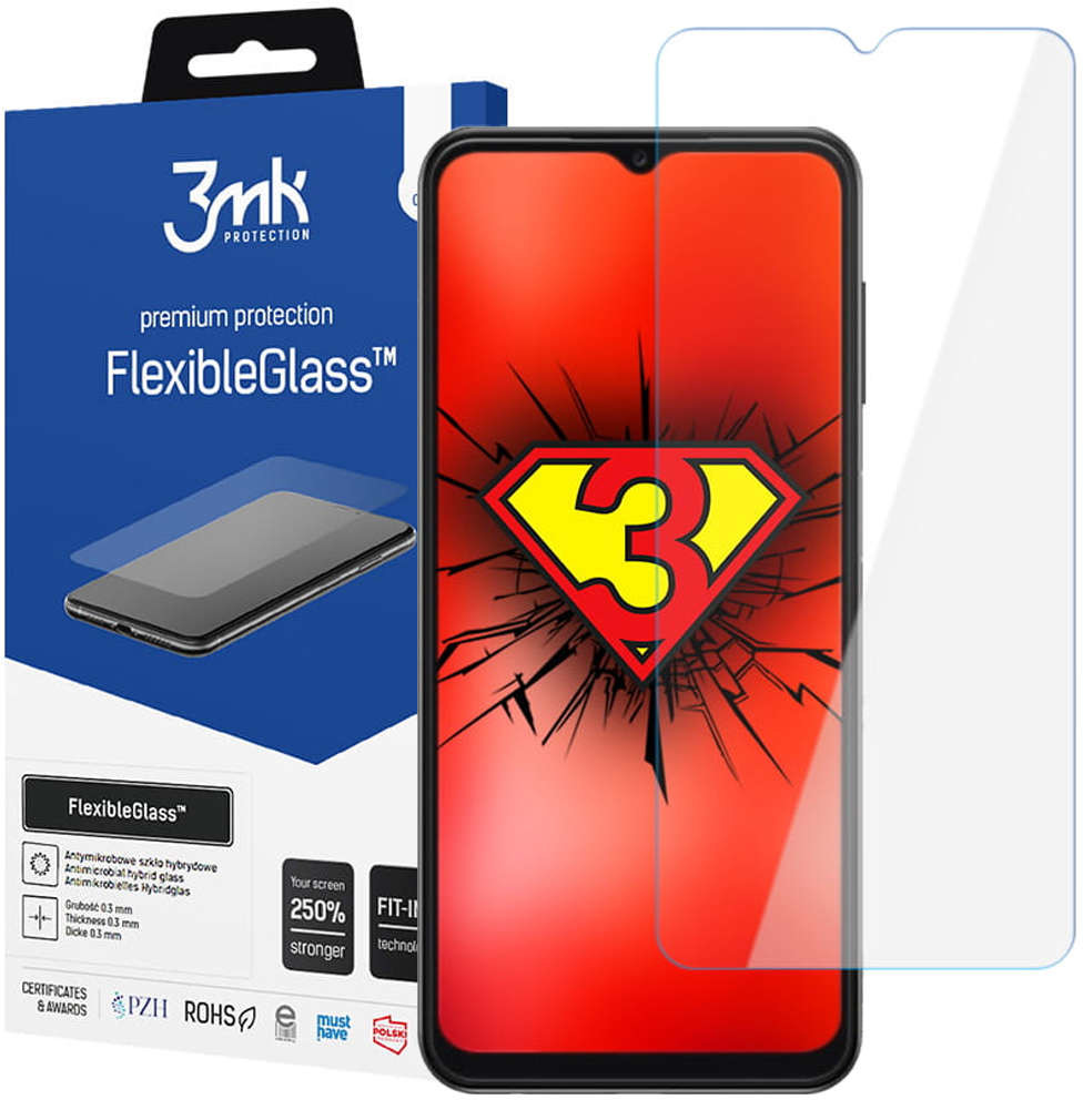 3MK Szkło hybrydowe ochronne Flexible Glass 7H do Samsung Galaxy A13 4G 13673X10