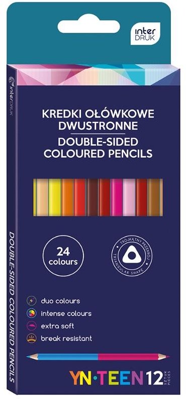 NOSTER Kredki ołówkowe dwustronne 24 kolory
