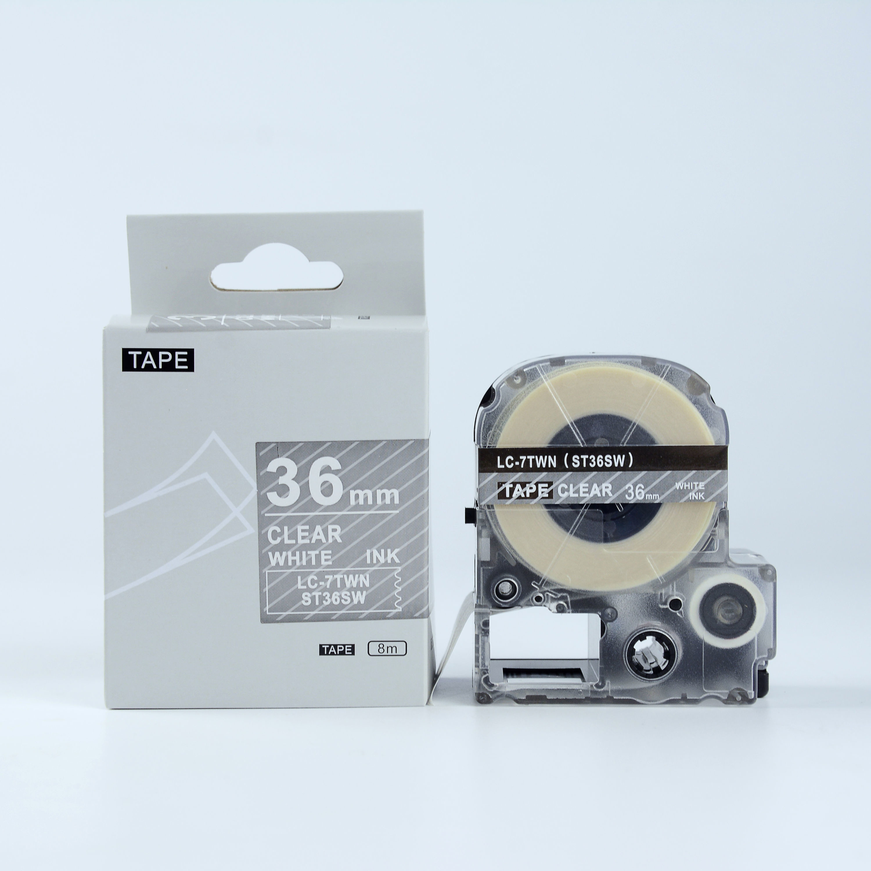 Epson LK-ST36SW, 36mm x 9m, biały druk / przezroczysty podkład, taśma zamiennik