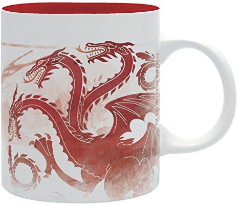 ABYstyle Studio Game of Thrones Targaryen  czerwony smok ceramiczny kubek biały/czerwony, biały/czerwony, STANDARD ABYMUG384