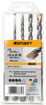 SMART Zestaw wierteł SMART SDS plus DUO 5 sztuk)