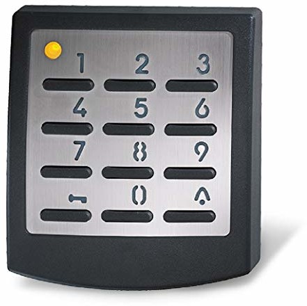 Novoferm przycisk radiowy (odporny na działanie promieni UV; podświetlany panel testowy; stal nierdzewna; 433 MHz; czarny; baterie guzikowe w zestawie) TM14871040150