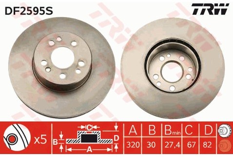 TRW Tarcza hamulcowa DF2595S