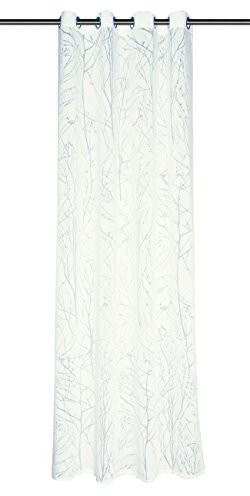 Schöner Wohnen 50137  030  140  245 zasłona z otworami okutymi obręczami Twig 140x245 cm, biały 50137-030-140-245