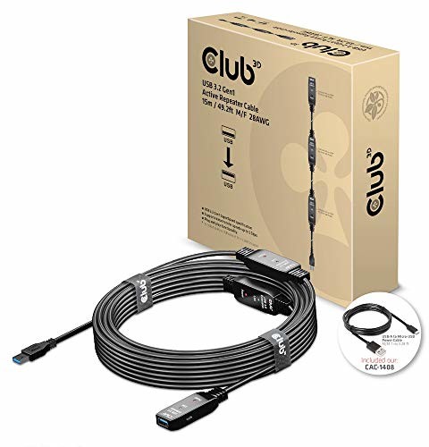 Club 3D USB 3.2 Gen1 aktywny przedłużacz 15 metrów St./B 28AWG CAC-1406