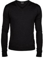 John & Paul Lekki sweter John & Paul z wełny merino - czarny (V-neck) P9824