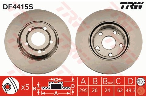 TRW Tarcza hamulcowa DF4415S