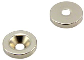 first4magnets Magnes Expert 20 mm średnicy x 4 mm grubości x 5,2 mm c/zlew magnes neodymowy - 6,7 kg pociągnięcie (północny) (opakowanie 2) F315N-2