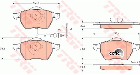 TRW Klocki hamulcowe - komplet GDB1403