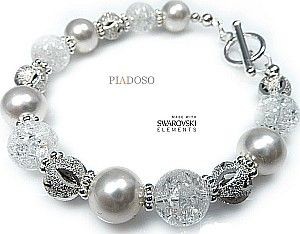 Swarovski Arande Nowe Piękna Bransoletka Crystal White Srebro 2331469559